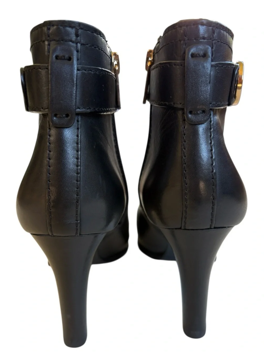 EUC Tory Burch Leather Bristol Heeled Ankle Boots Black Size 7.5